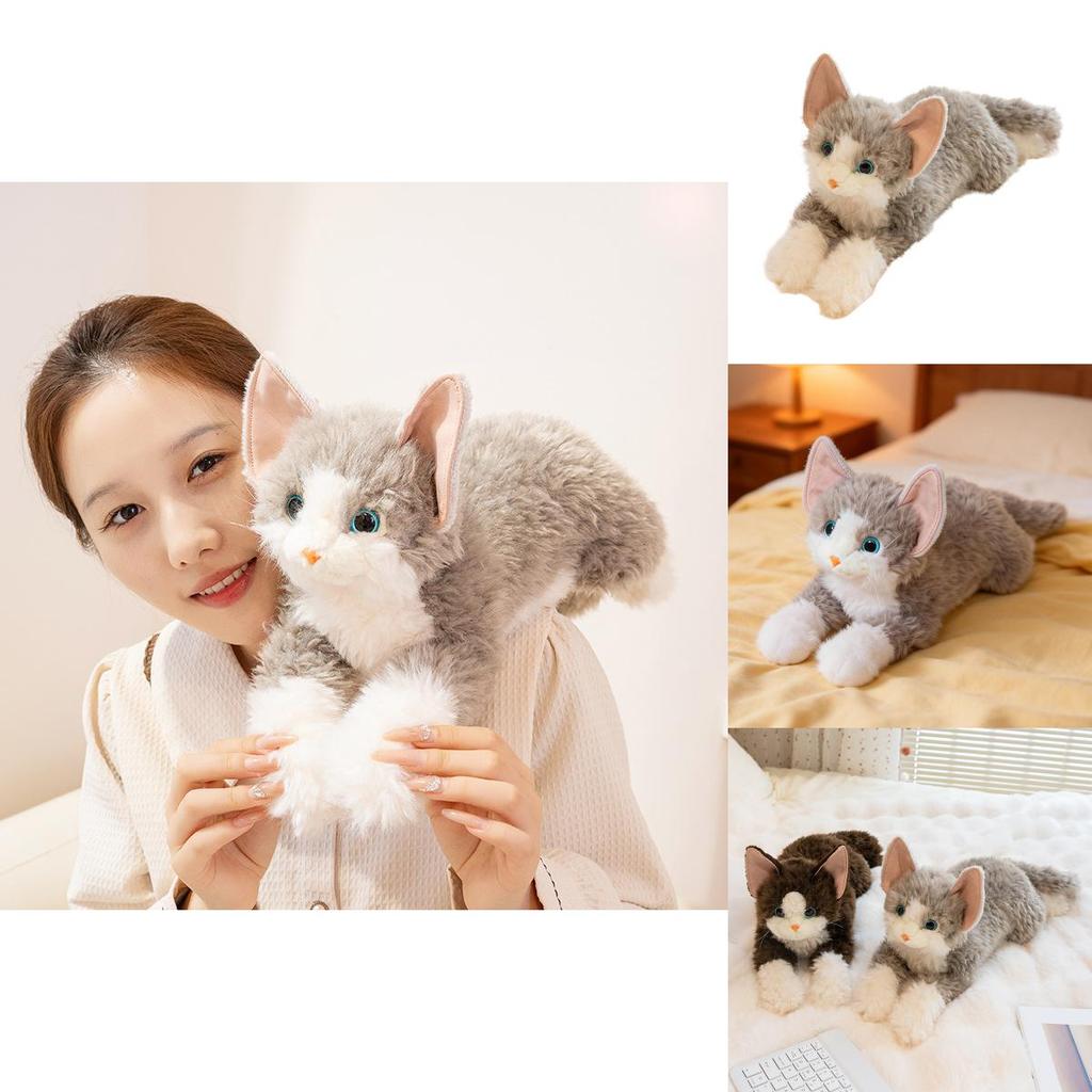 Plush Cat Figurine With Soft Short Plush For Home Decor And Gift Ideas