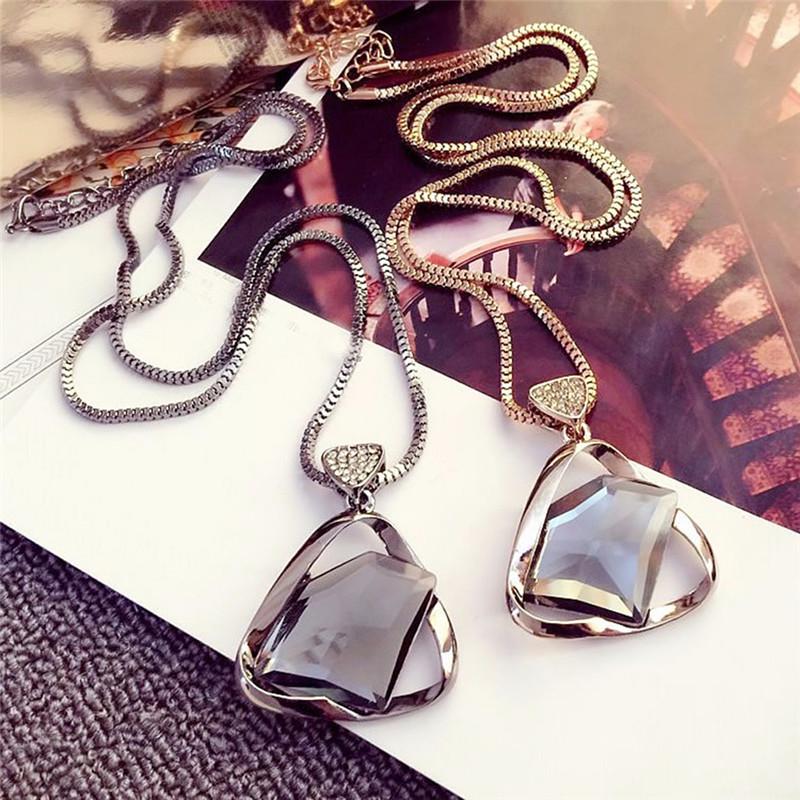 Geometry Pendant Necklace Sweater Long Chain Necklace Jewelry