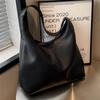 Brown Soft PU Leather Tote Bag For Women Casual Style Large Capacity Shoulder Bag With Litchi Grain Texture For Daily Work