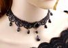 Gotycki Naszyjnik Czarna Koronka Styl Punk Damski Boho Folk Choker Retro
