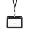 Open Industry Hanging Name Tag, Name Plate, Name Holder, Business Card Size, 1 Piece, Leather-like Finish, Horizontal, Black, N-123P-BK