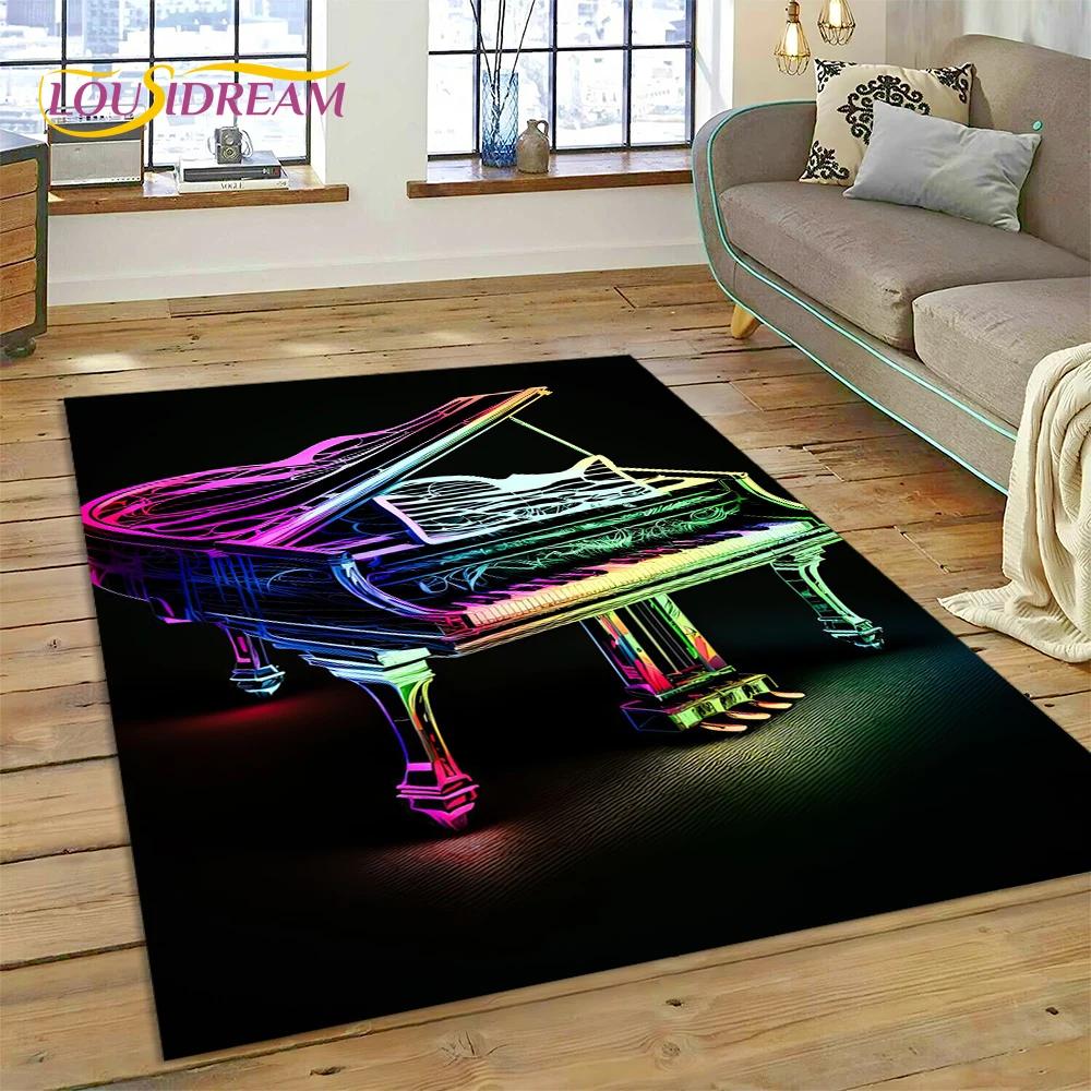 3D Dream Piano Key Music Instrument Cartoon Area Rug Duży, Dywan do Domu Salon Sofa Wycieraczka Dekoracja, Dziecięca Mata Antypoślizgowa Podłogowa