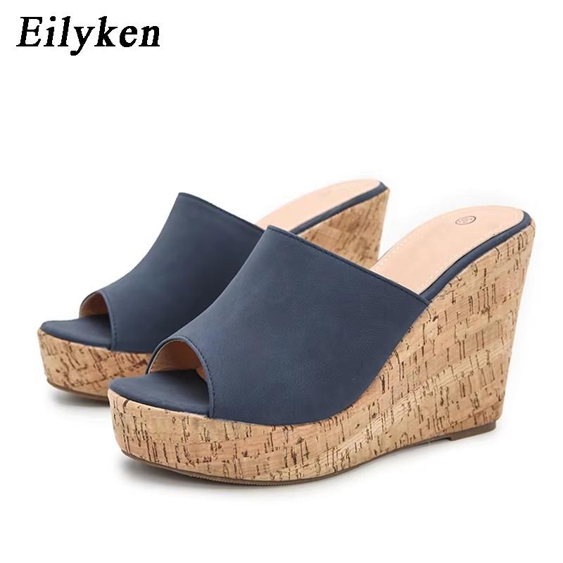 Fashion Eilyken 2025 New Summer Casual Cozy Platform Wedges Heels Slippers Ladies Fashion Open Toe Roman Women's Sandals Shoe Size 36-43