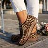 Women's Leopard Print Sneakers - Lightweight Lace-Up Shoes with Cushioned PU Sole, Everyday Casual Shoes for Women, All-Season Fashion Footwear