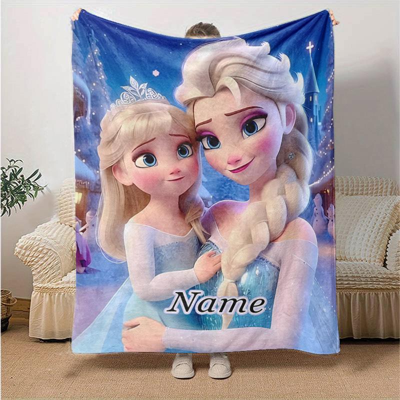 Custom 1pc Elsa's Frozen Fantasy Blanket, Soft And Comfortable Blanket, Casual Warm, Camping Travel Blanket, Birthday Gift Q91064