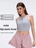 Top Esportivo Cropped Feminino Sem Mangas com Bojo no Peito - Gola Redonda Vazada, Ideal para Yoga e Fitness