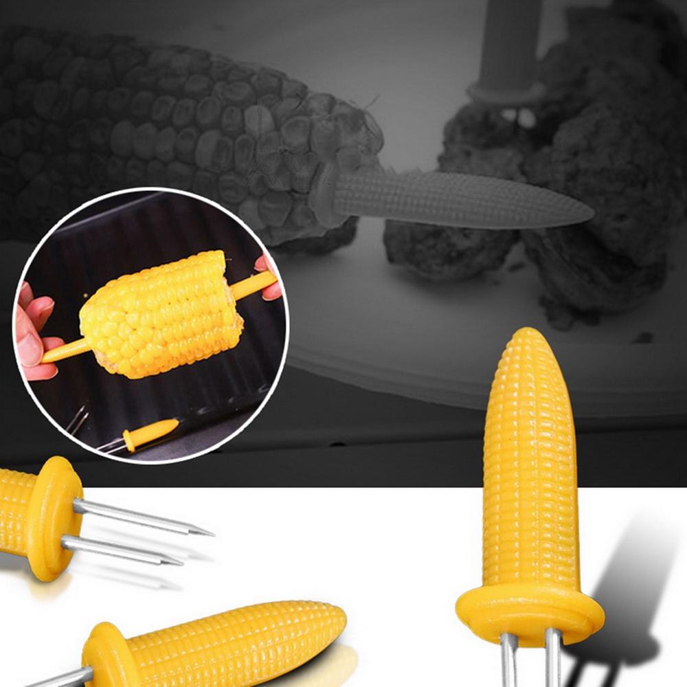 Fruit Forks BBQ Supplies Home Kitchen Gadget Grilling Fork BBQ Prong Set Corn Holder Corn Skewer