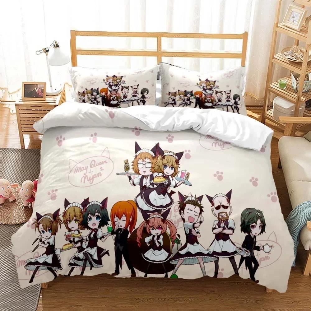 Comforter Steins Gate Digital Printed Polyester Bedding Set For Boys And Girls Three Piece Comfortable Soft Couple Gift Bedding Set