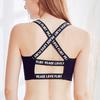 Women Sports Bra Top Letter Print Cross Straps Bra Breathable Tube Tops