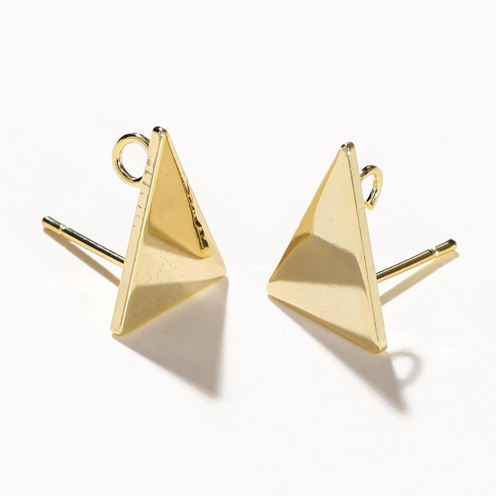 10pcs/lot 10x15MM 18K Gold Plated Brass Triangle Stud Earrings High Quality DIY For Jewelry Making Finding Earrings Accessories