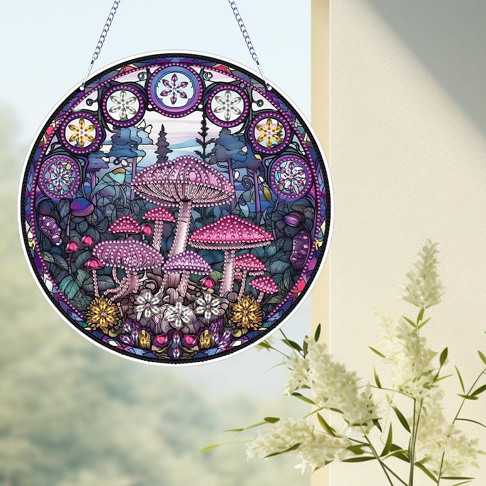 PVC Glass Special Shaped Retro Pattern Diamond Painting Hanging Suncatcher Diamond Drawing Suncatcher Ornament Window Ornament