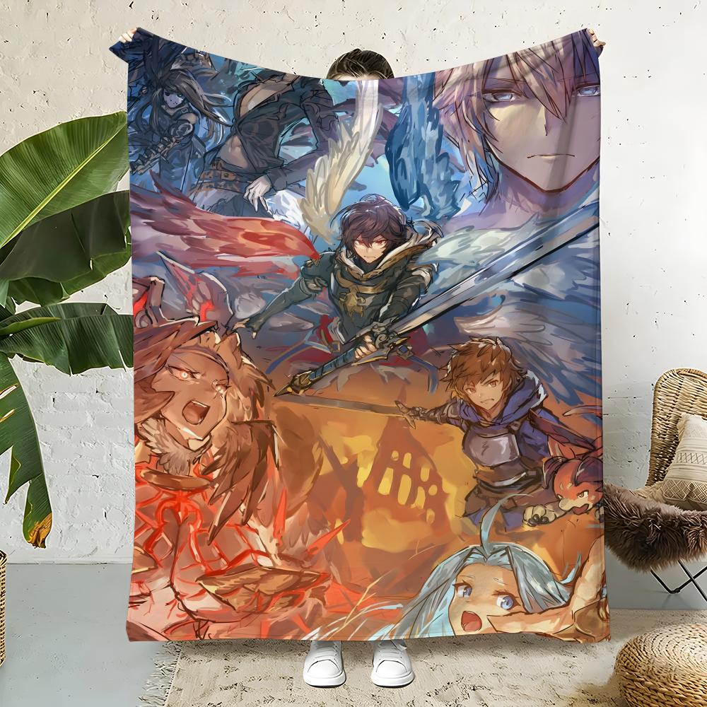 Game G-GranblueFantasy Throw  Flannel Throw Blanket,Bed Home Office Nap Blanket Travel,Camping,Picnic Blanket Soft Decor 75x90cm