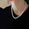 French Romance~ Retro Elegant Flower Pearl Necklace Temperament Versatile Collarbone Chain Necklace Women