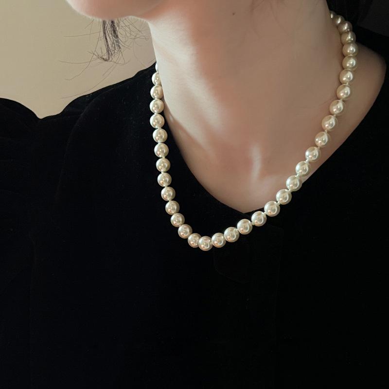 French Romance~ Retro Elegant Flower Pearl Necklace Temperament Versatile Collarbone Chain Necklace Women
