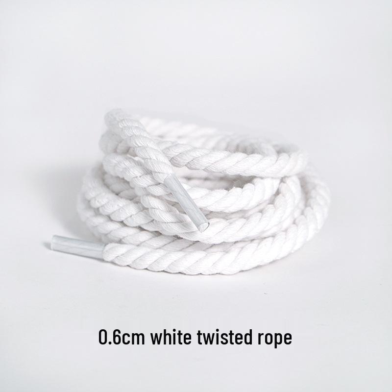 Unisex AF1 Air Force 1 & AJ1 Shoelaces: Beige, Black & White Three-Strand Twisted Rope