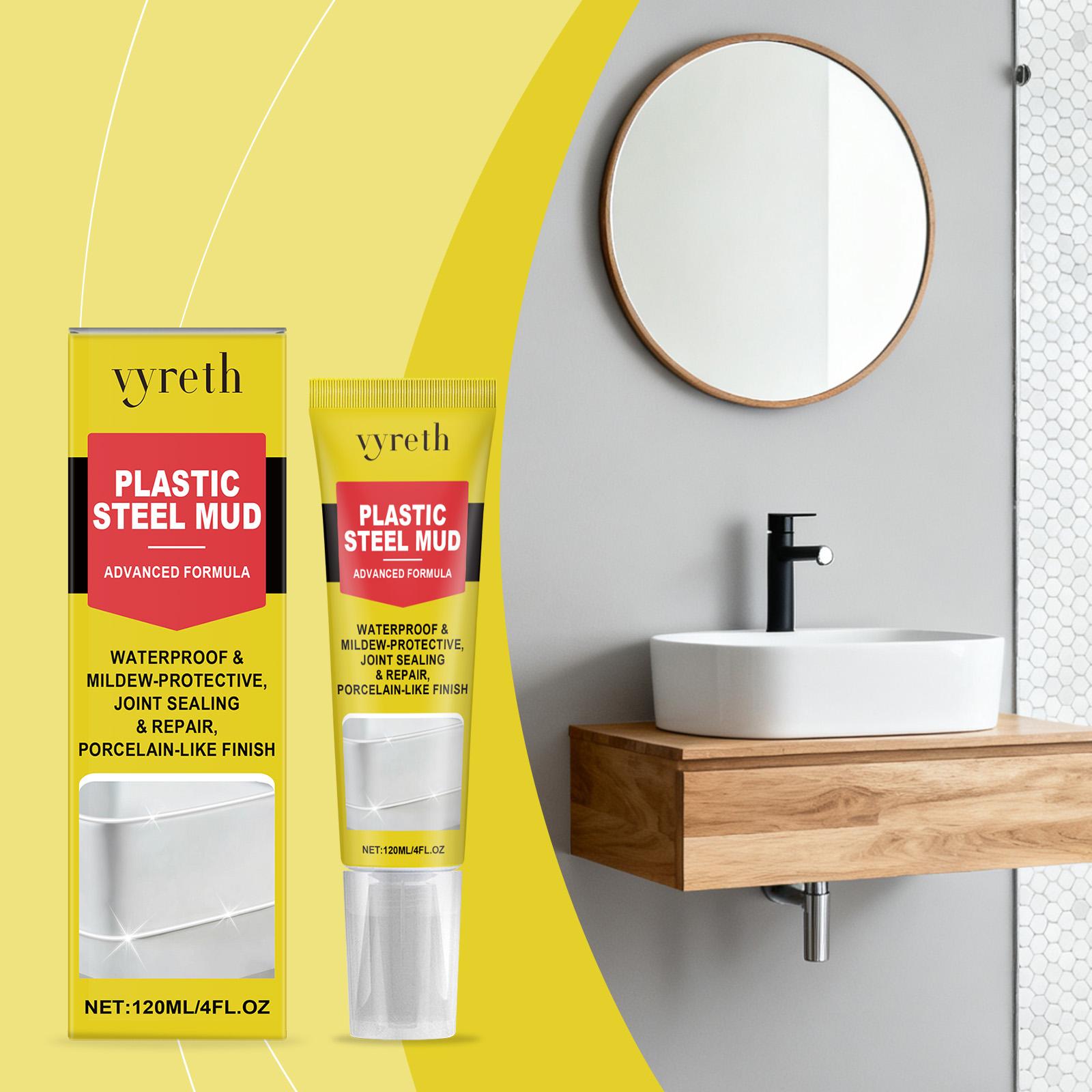 

White Plastic Steel Mud Waterproof Glue Bathroom Toilet Waterproof And Mildew Proof Caulking Glue Sealing Kitchen Sink Dedicated 120ml