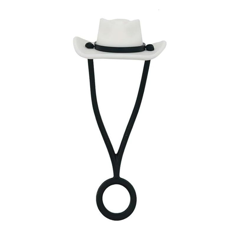Cowboy Hat Straw Cover Cap For Tumbler Cup 30&40 Oz 10Mm Cowgirl Hat Silicone Straw Topper Protector Lid