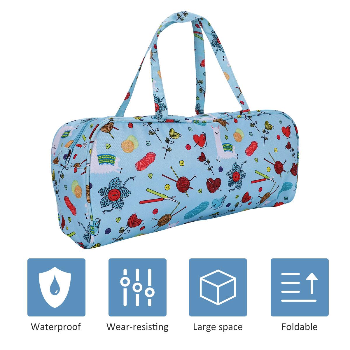 

Multi Compartment Oxford Cloth Sewing Accessories Bag Wool Yarn Tote Knitting Tools Carrying Case Craft Storage ganizer Diy 17.8X42.7cm