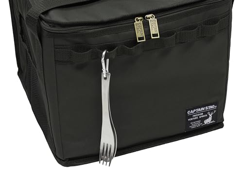 [Amazon.co.jp Exclusive] Captain Stag Outdoor Storage Case for Charcoal Grills, with Loops and Pockets, Black, UG-3310