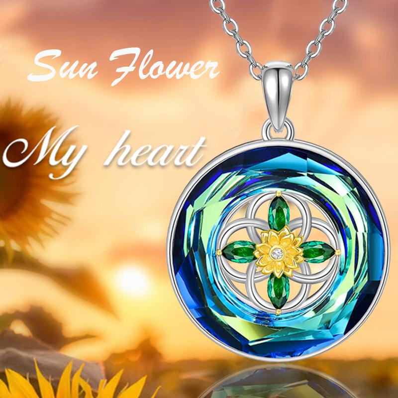 

Модное, изысканное, элегантное ожерелье с подвеской из подсолнуха