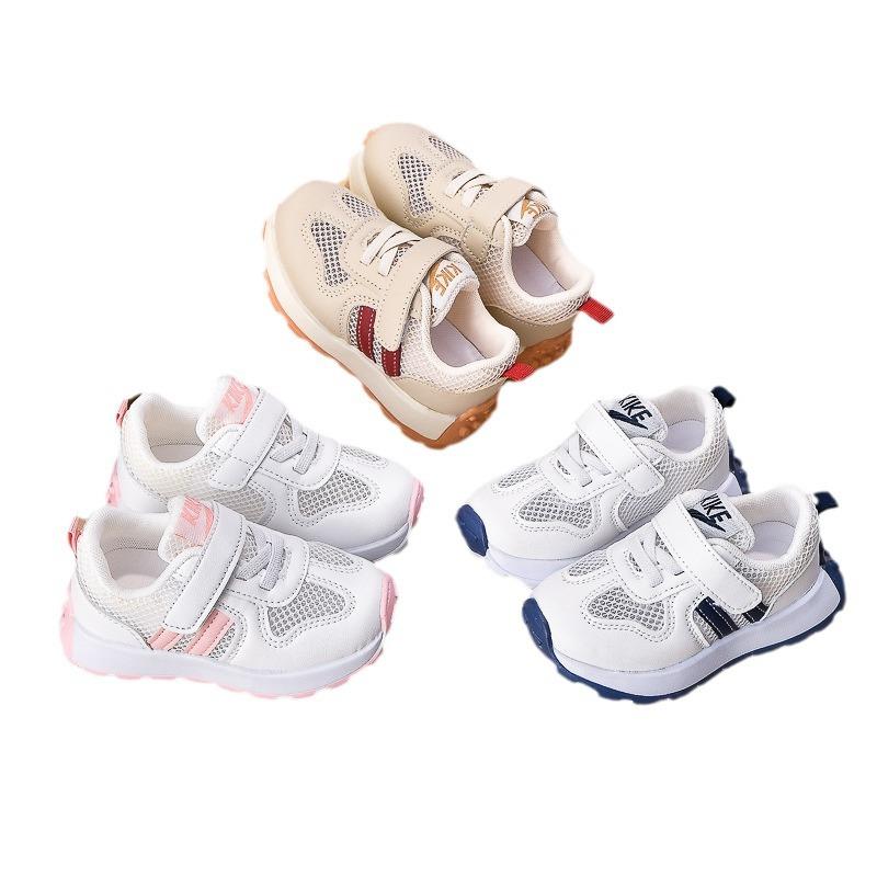 Girls' sneakers 2025 new summer single-mesh shoes breathable boys' net-permeable soft-soled baby running shoes board shoes