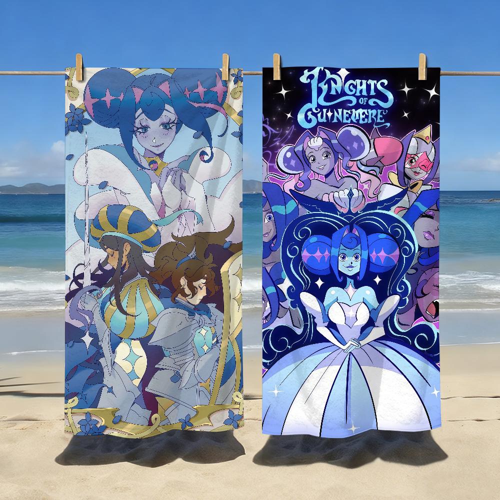 Cartoon K-Knights of Guinevere-S Towel Sports Quick Dry Travel Camping Gear Sandproof Soft Light Large Beach Towel
