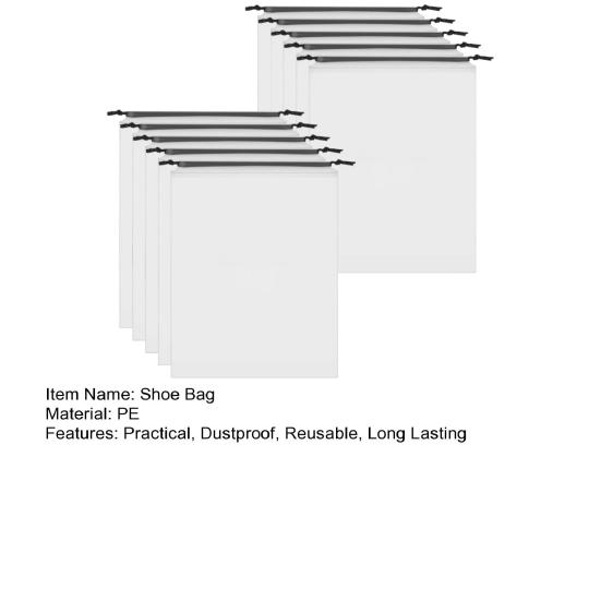 10Pcs Translucent Storage Bag Wear Resistant Dustproof Portable Reusable Drawstring Design Travel Essentials Shoe Storage Bag