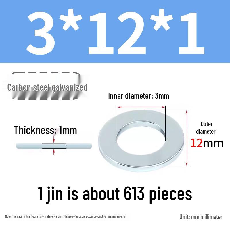 Oversized Thickened Galvanized Iron Flat Washer M2M3456810-M6