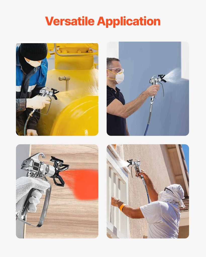 Airless Paint Spray Gun 3600PSI High Pressure Airless Spray Gun 517 Tip