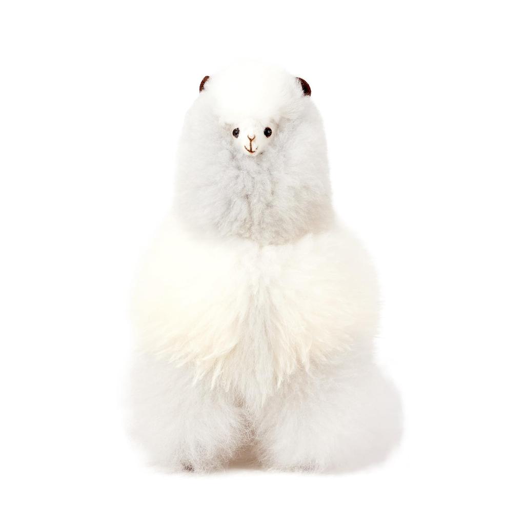 INJOI Plüsch-Alpaka-Spielzeug, Flauschig und Niedlich, Handgefertigt mit Seltenem Natürlichem Alpakafell, Perfekt für Jahrestage und Besondere Anlässe, als Geschenk (30cm,