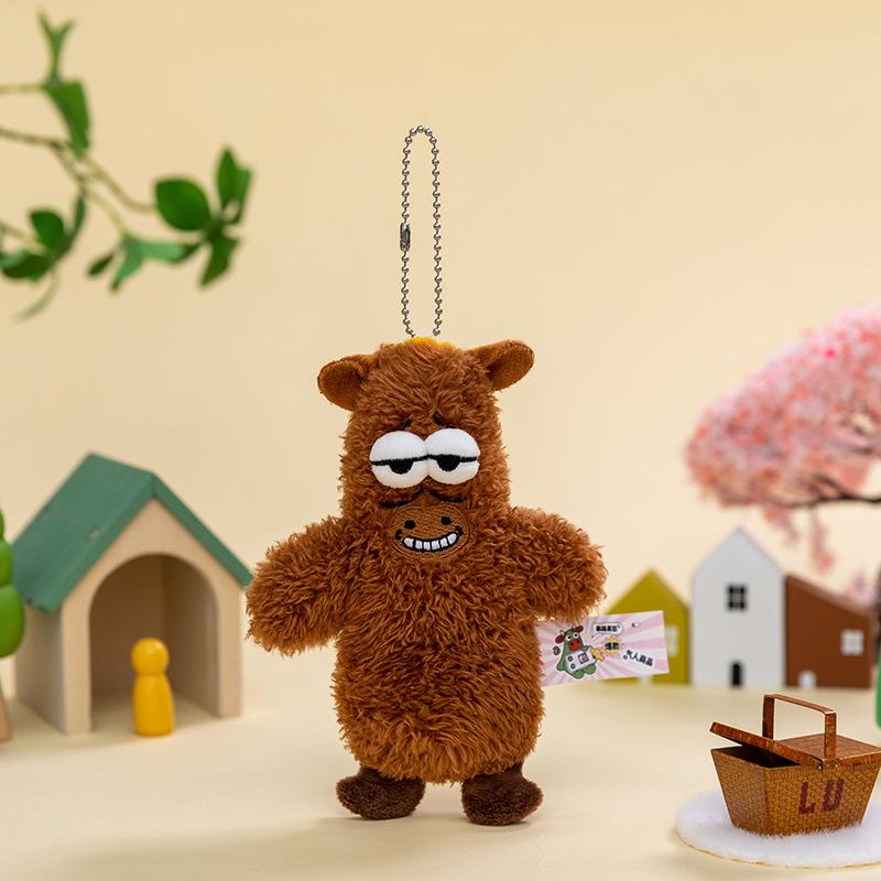 Creative funny egg-laying chicken plush bag pendant key ring doll pendant ugly cute doll plush mobile phone holder