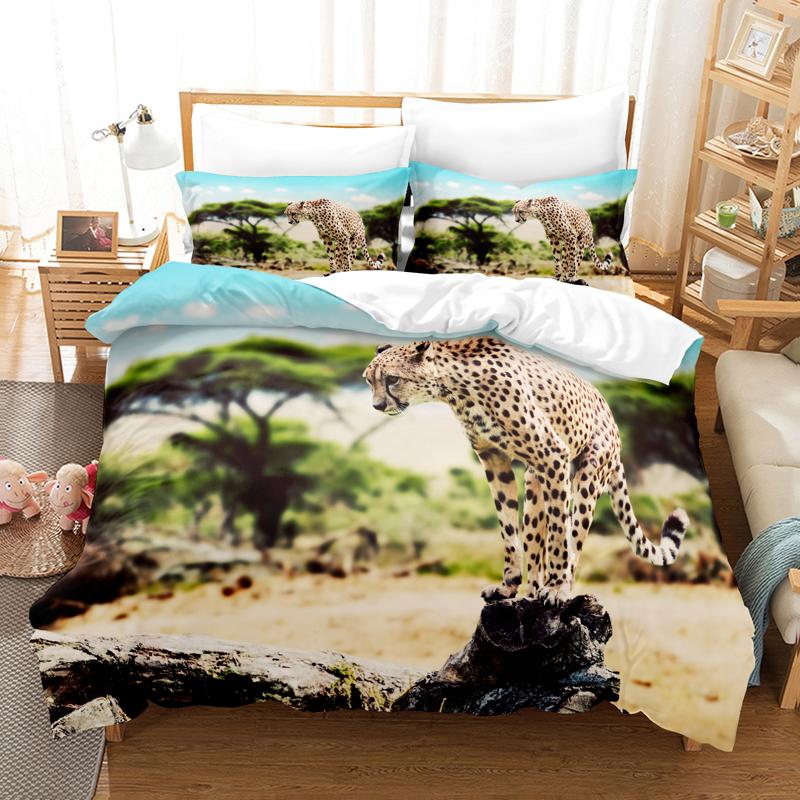 Tiger Duvet Cover Set King Size 230x260 Double Bed Single Queen Full Animal Quilt Case Linen 3D Pillowcase Twin Bedding Sets