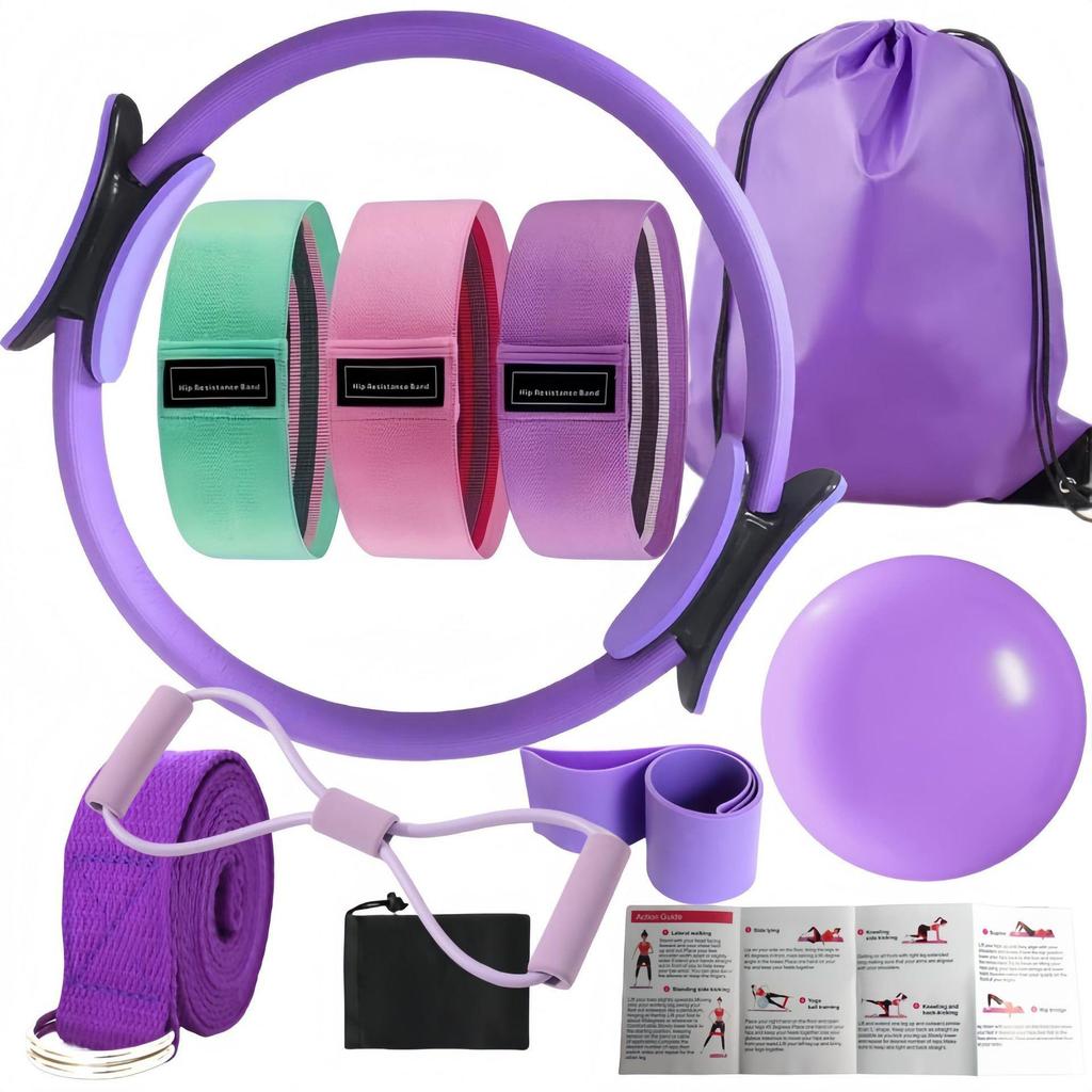 10-Piece Yoga & Pilates Set with Pilates Ring, Ball, Glute Band, and Figure-8 Resistance