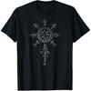 Retro Wikinger Symbol Kompass Vegvisir Nordische Rune Keltisch T-Shirt