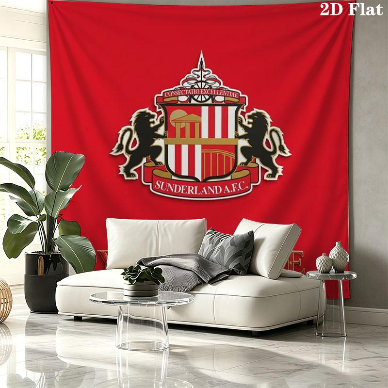 Sunderland A.F Custom Name Wall Tapestry Aesthetic Wall Hanging Printed Fabric Blanket Decorative Tapestries for Bedroom Living Room Home Decor