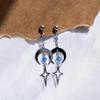 Bohemian Starfall Pendant Earrings with Moon and Glass Beads