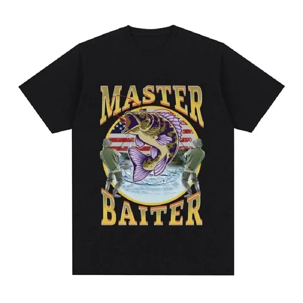 

Funny Master Baiter Fishing Parody T-Shirt Summer Men Women Clothing Fashion T Shirts Short Sleeve T-shirt Tops Women Clothing XXXXXL чорний