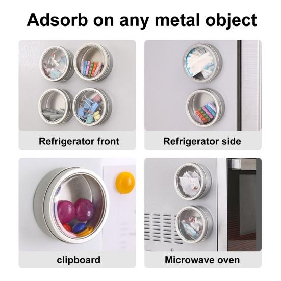 Magnetic Storage Box Dustproof Lid Clear No Drilling Removable Heavy Duty Refrigerator Microwave Side Storage Container Organizer Holder Kitchen