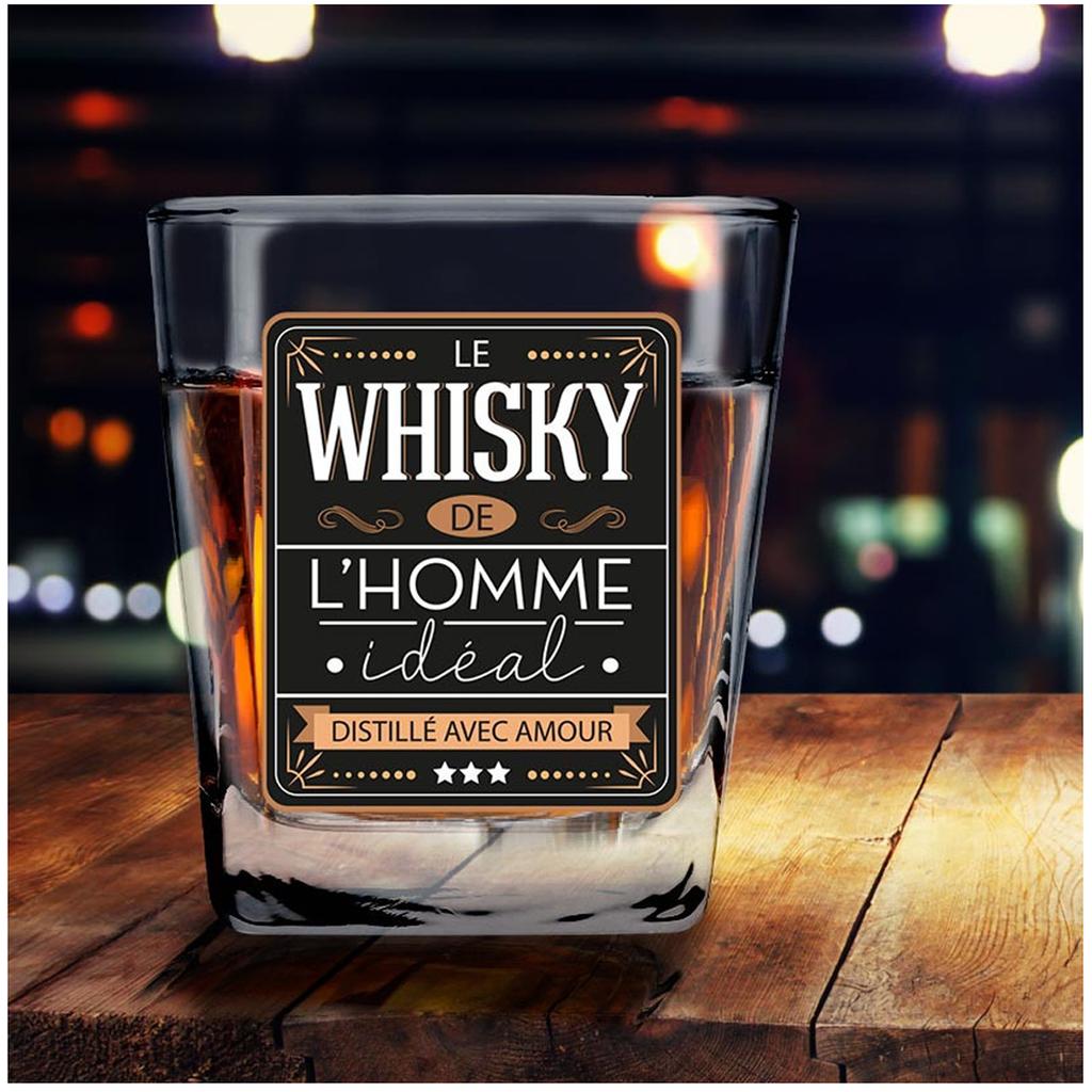 Les Trésors De Lily [A2086] - Whiskey Glass 'The Whiskey of the Ideal Man' Black - 85x55 Mm