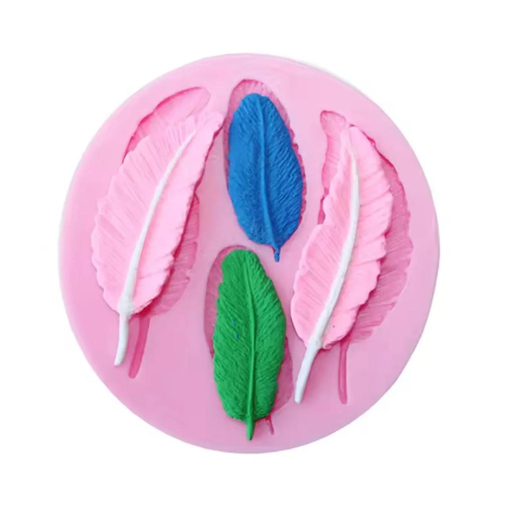 1pc-Bird Feather Silicone Mold DIY Cupcake Topper Fondant Cake Decorating Tools Chocolate Gumpaste Moulds Candy Clay Resin Molds