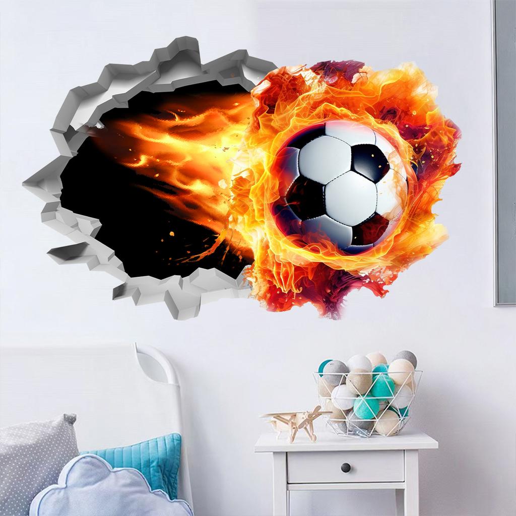 Creative Football Sports Theme Wall Sticker for Kids Bedroom Living Room Gym Wall Decor