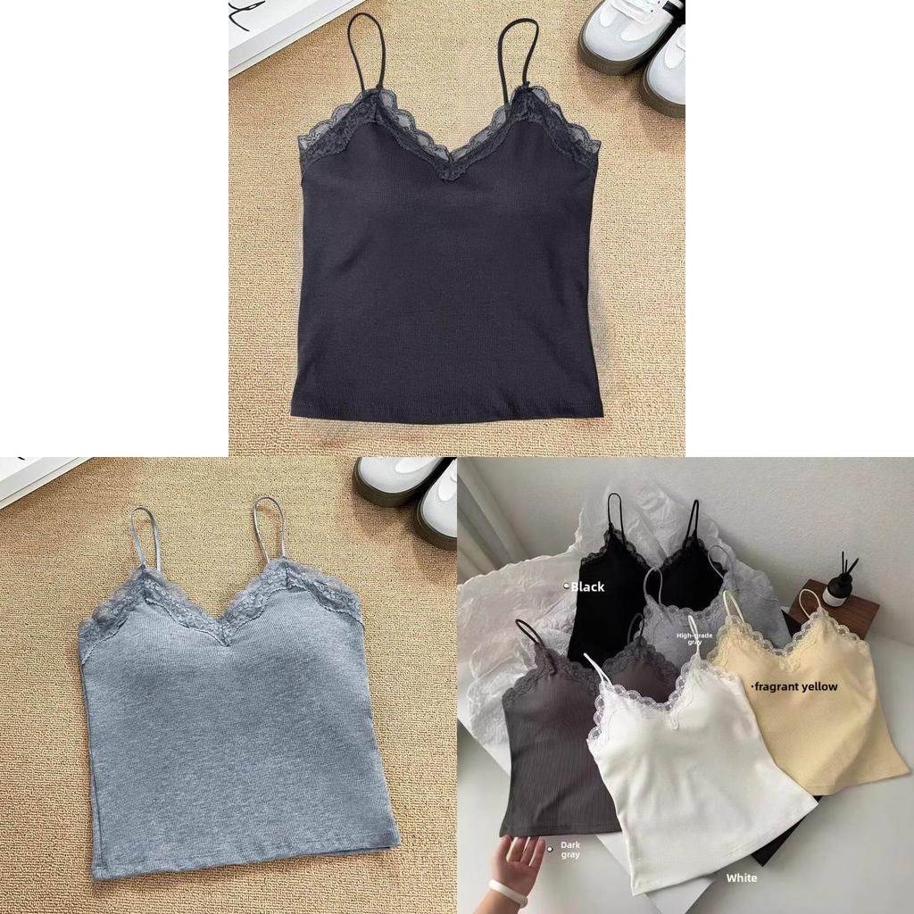 Lacy Strap Tank Top For Women With 3d Embroidery And Sheer Mesh Fabric Perfect For Spring Fashion