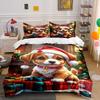 Smiling Puppy, Christmas Decor. Bedding Sets Duvet Cover Sets Duvet Covers Pillowcases(1* Duvet Cover 2* Pillowcases Without Duvet Insert)