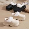 Women's EVA Waterproof Thick-Soled Plush Cotton Slippers, Non-Slip High-Heel, Warm Indoor Shoes for Autumn & Winter