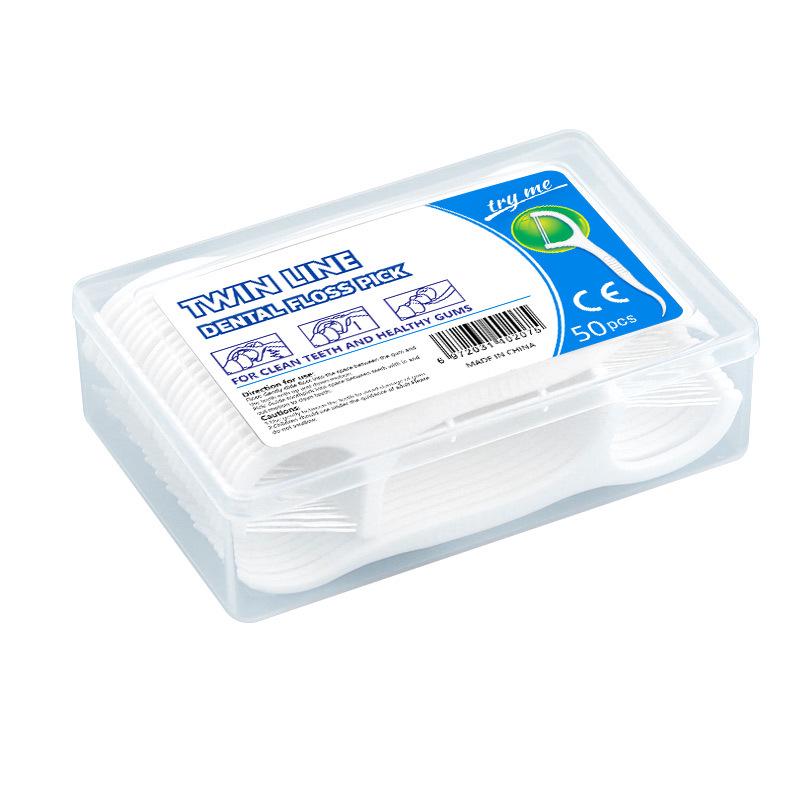 Toothpick Ultra-Fine Double-Line Disposable Floss Sticks, Food-Grade Toothpicks