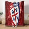 Cagliari Fußball Club Wappen Flanelldecke, Weiches Polyester, Modernes Design, Ganzjahres für Camping, Reisen, Geschenke für Feiertage oder Geburtstage