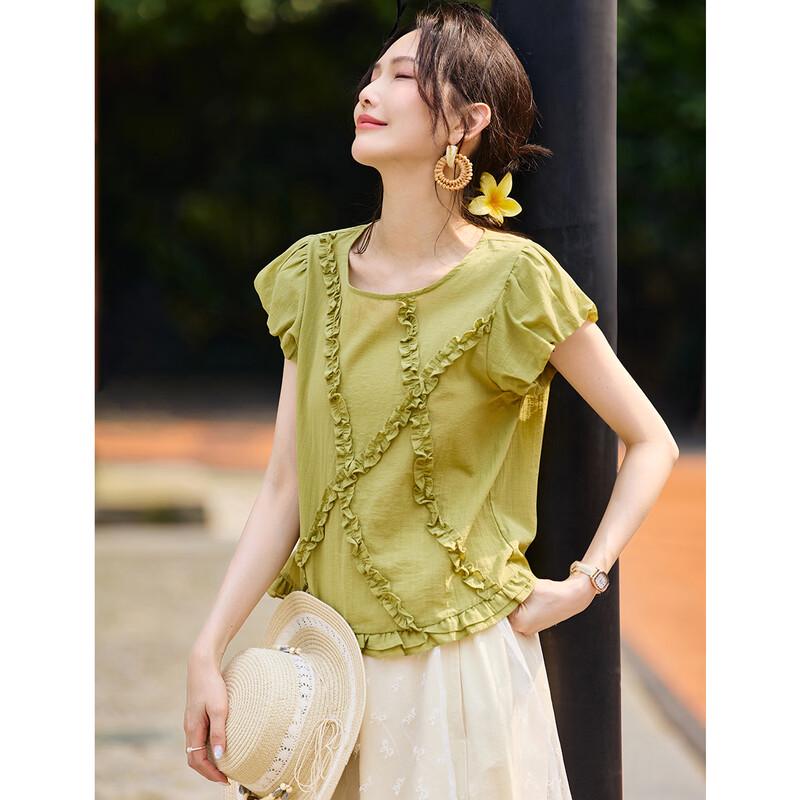 TERRE BLEUE Women s Loose Fit Short-Sleeve T-Shirt L