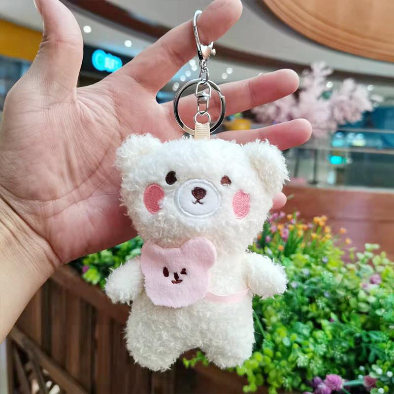 Bear Plush Adorable Keychain Cute Stuffed Animal Pendant For Bags And Gifts