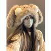 Sweet and Cute Rabbit Ears Plush Hat Women's Face Revealing Small Coldproof Ear Protection Thickened Lei Feng Hat