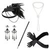 Crystal Flapper Headband - Black Ostrich Feather Beaded Fringe 1920s Hairpiece Elegant Roaring 20s Gatsby Accessory for Weddings